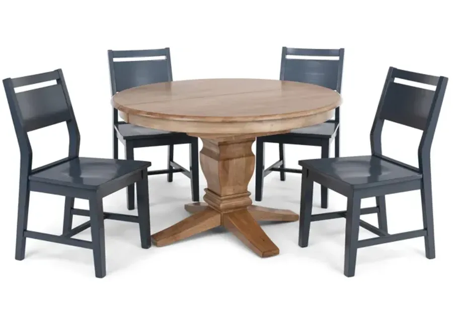 Java Round Table with 4 Aspen Side Chairs