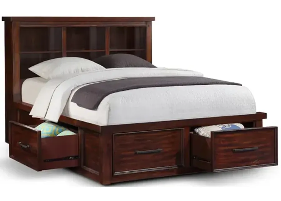 Delray Full Bookcase Storage Bed