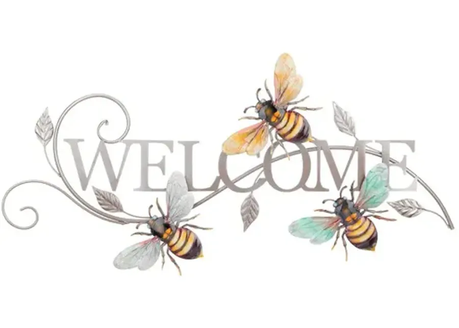 Bee Welcome Outdoor Wall Art