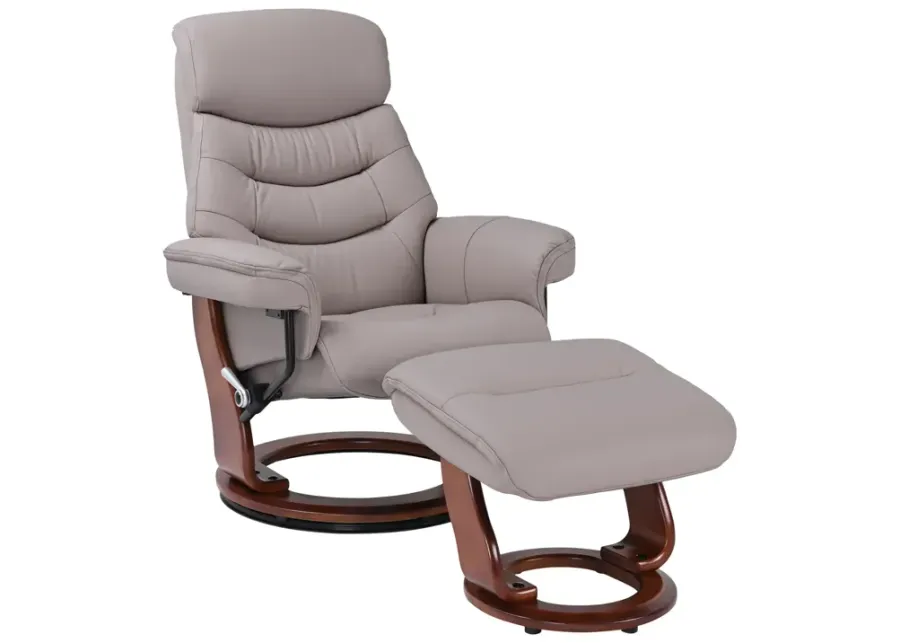 Grover Swivel Recliner And Ottoman - Mushroom