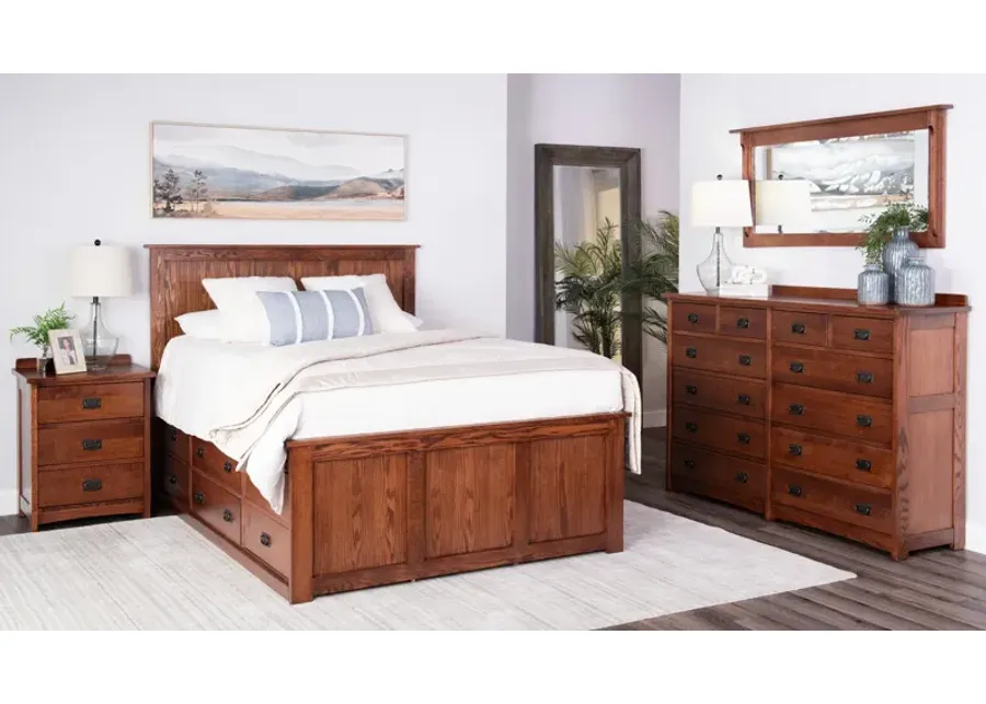 American Mission II Queen Storage Bed Bedroom Suite