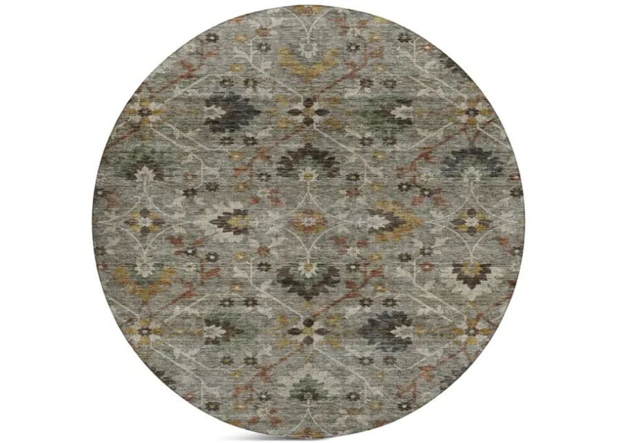 Silk Road Pewter Washable Area Rug - 8 0  X 8 0 