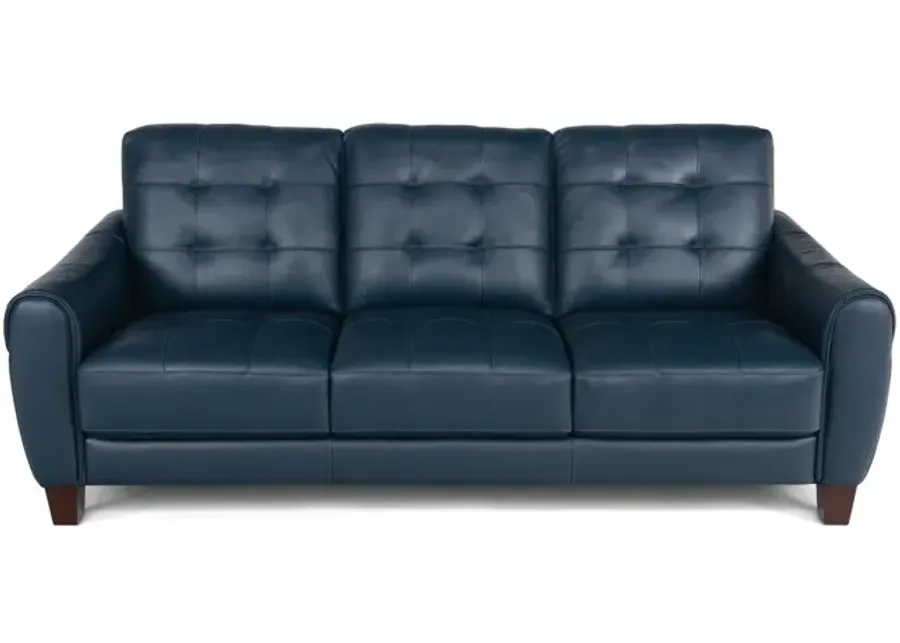 Madden Leather Sofa - Blue