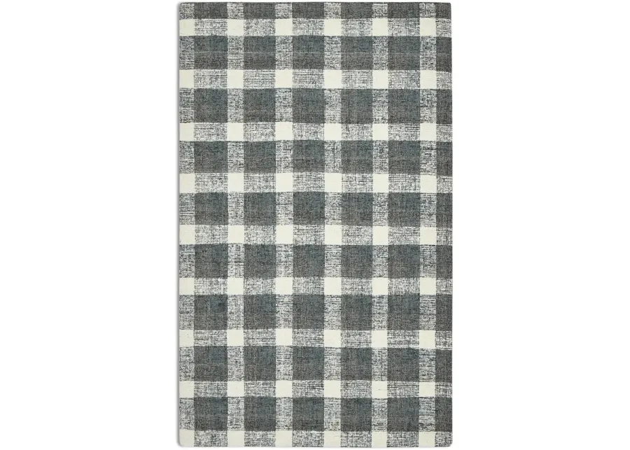 Tartan Dark Gray Area Rug - 5 0  X 7 6 