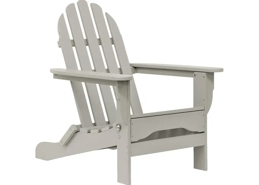 Greenport Traditional Light Gray Outdoor Adirondack Chair-Gray