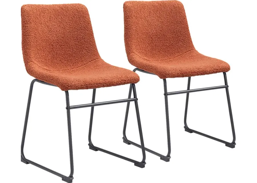 Bieless Orange Side Chair, Set of 2-Orange