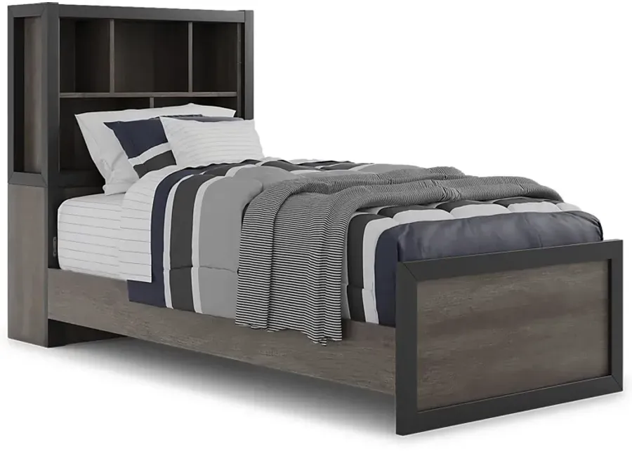 Kids Colefax Avenue Dark Gray Twin Bookcase Bed-41