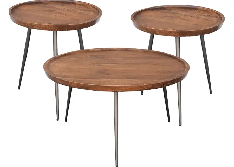 Brendleton Brown 3 Pc Table Set