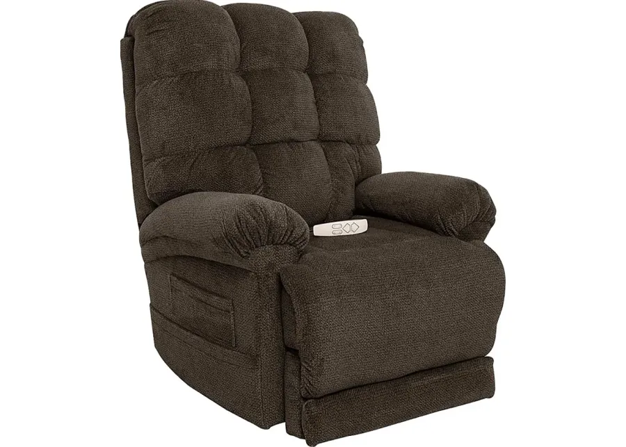 Saisha Dark Brown Lift Recliner-Brown