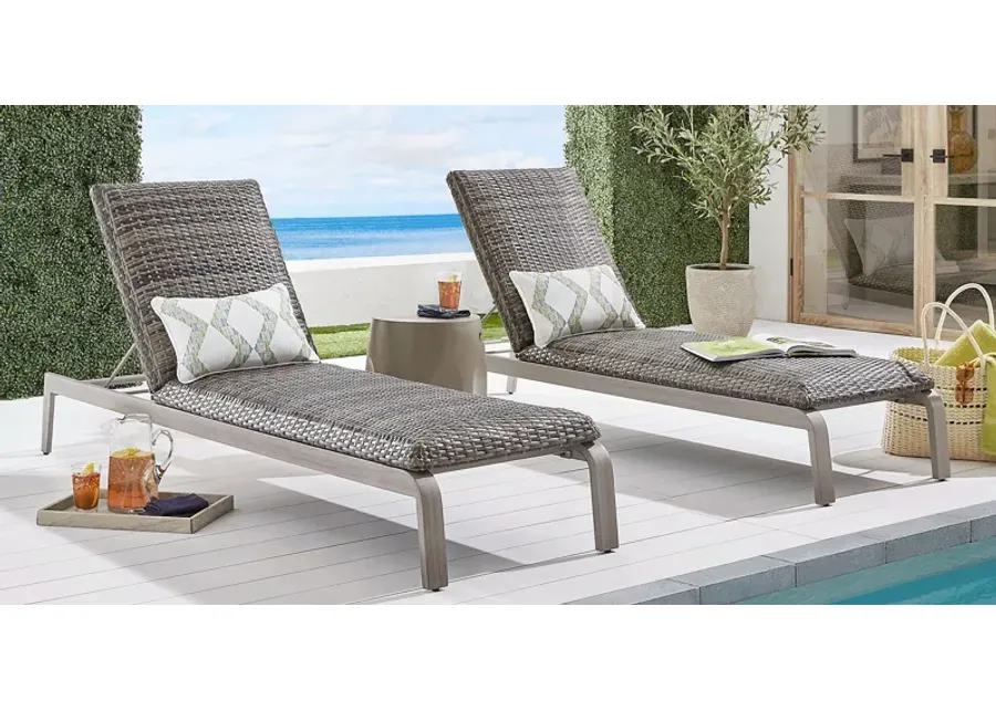 Montara Gray Outdoor Chaise, Set of 2