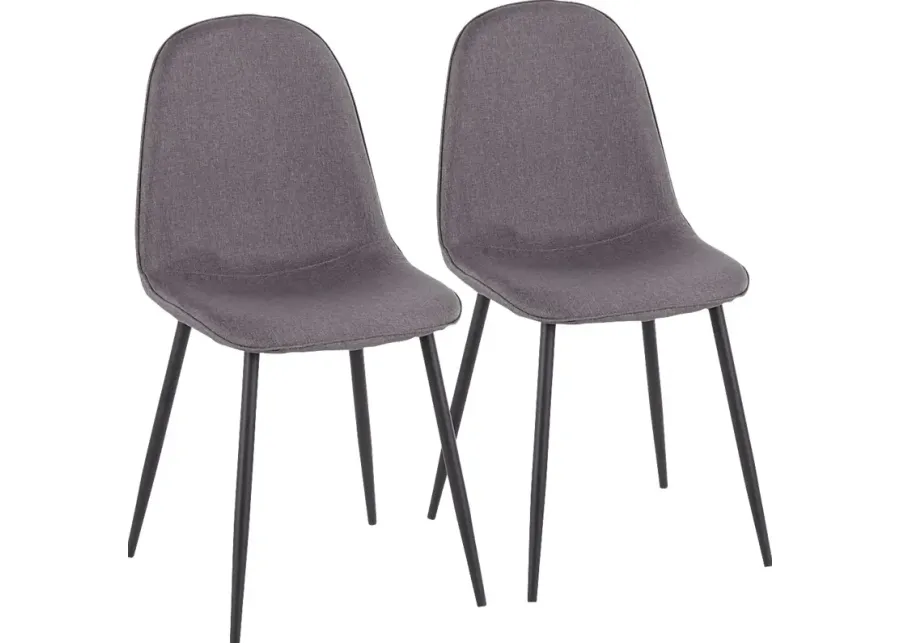 Kernack II Charcoal Side Chair, Set of 2-Charcoal