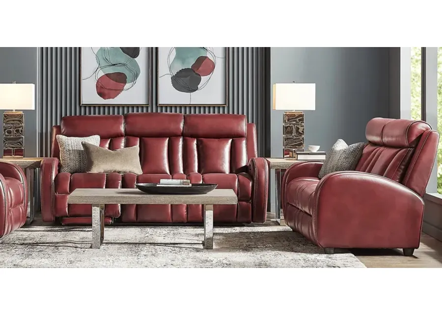 Copperfield Red 2 Pc Living Room with Dual Power Reclining Sofa