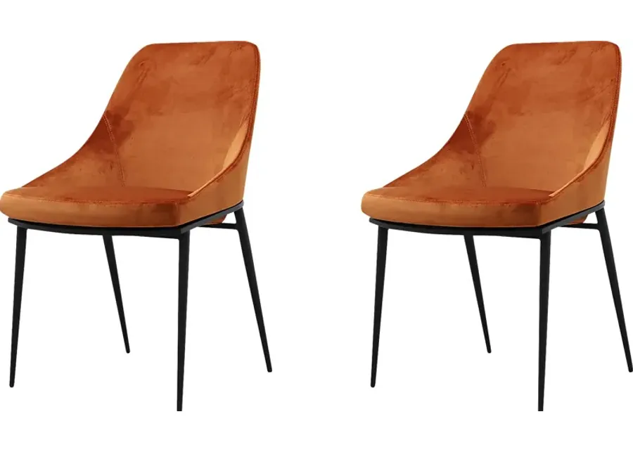 Leavenworth Orange Side Chair, Set of 2-Orange