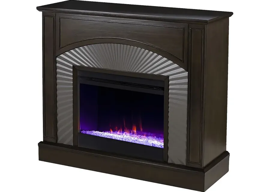 Edmarie I Brown 45 in. Console, With Color Changing Electric Fireplace-Brown