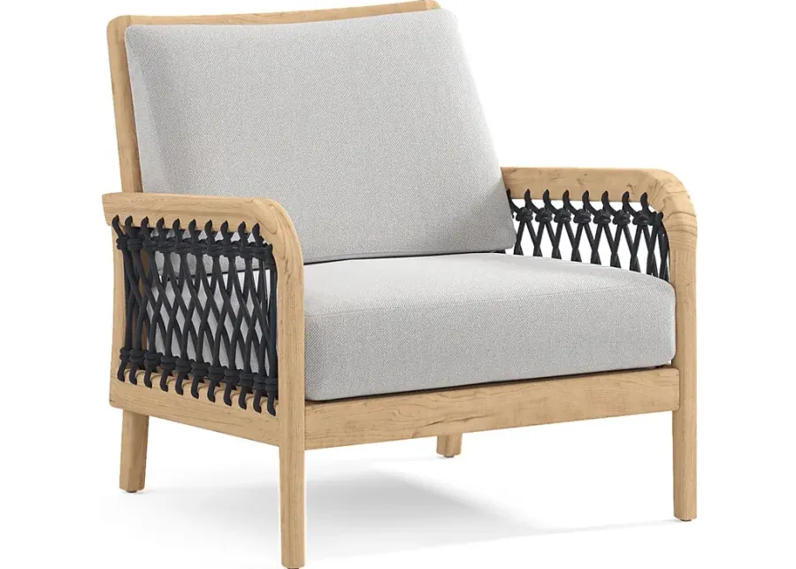 Riva Blonde Outdoor Club Chair with Dove Cushions-31.63