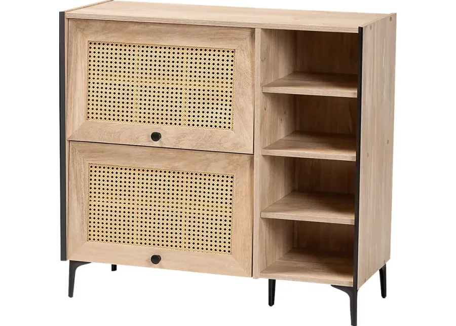 Mautzy Brown Storage Cabinet-Brown