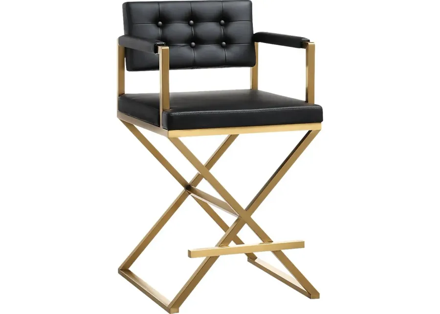Drela Black Counter Height Stool-Black