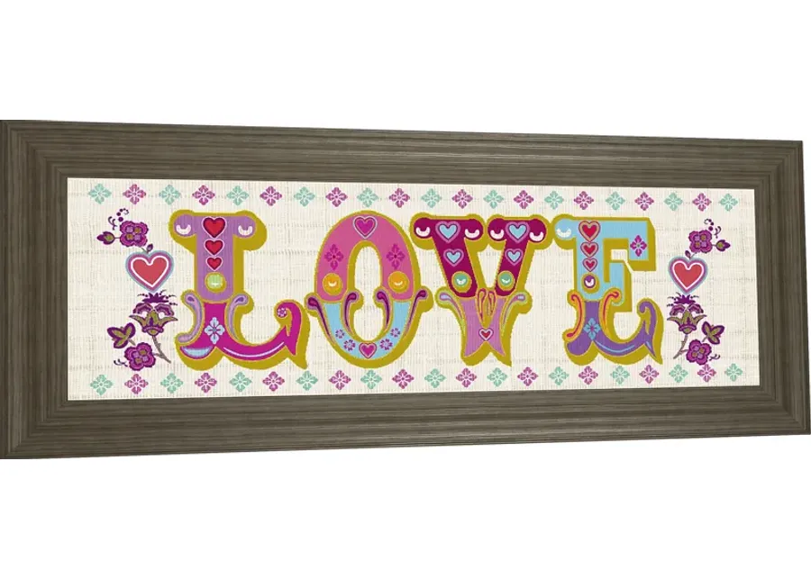 Kids Colorful Love Pink Artwork-Pink