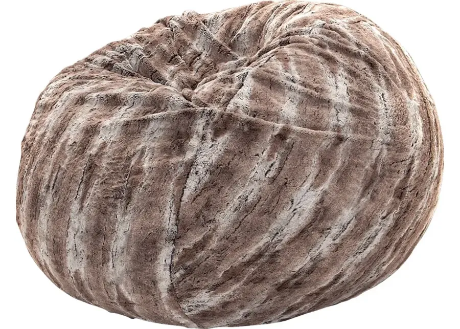 Kids Winter Dream Brown Faux Fur Bean Bag-Brown