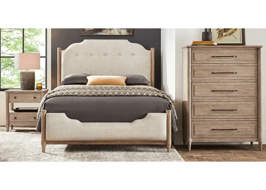 Oakwood Terrace Tan 5 Pc Queen Upholstered Bedroom