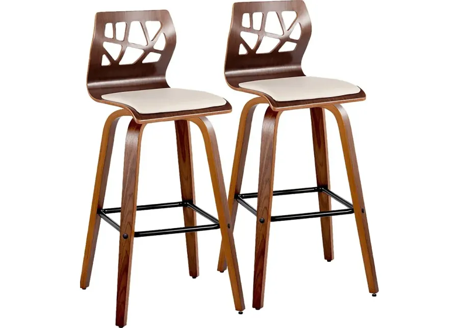 Watsonia II Cream Swivel Barstool, Set of 2-Cream