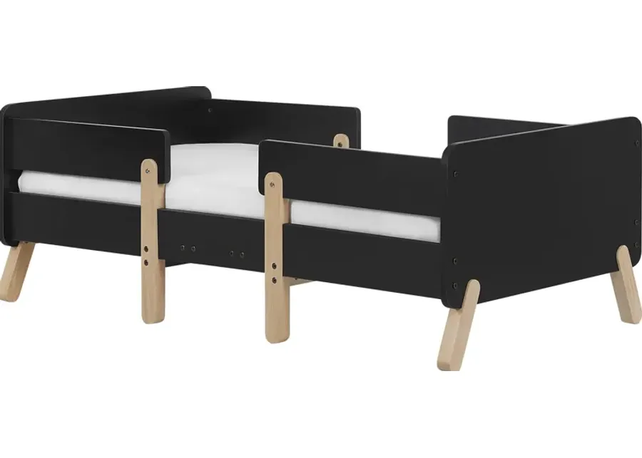 Kids Rhysa Black Toddler Bed-Black