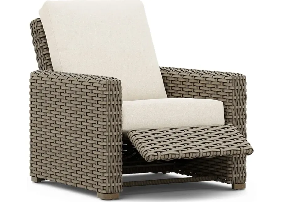 Siesta Key Driftwood Outdoor Recliner with Desert Cushions-34