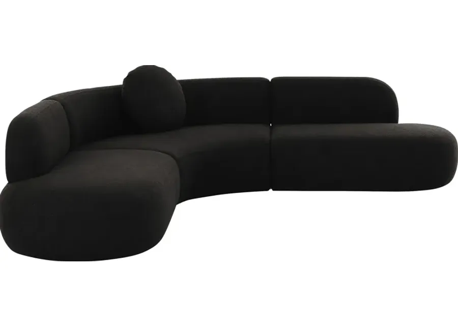 Columa Black 3 Pc Sectional-100