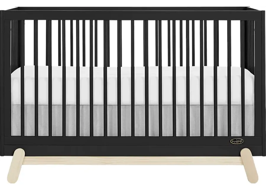 Kids Salvra Black Convertible Crib-Black