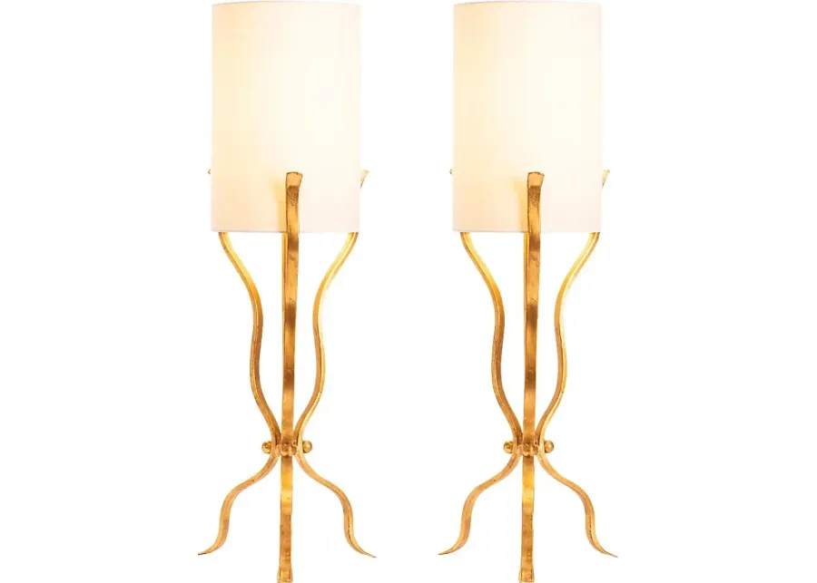 Leland Point Gold Table Lamps, Set of 2-Gold