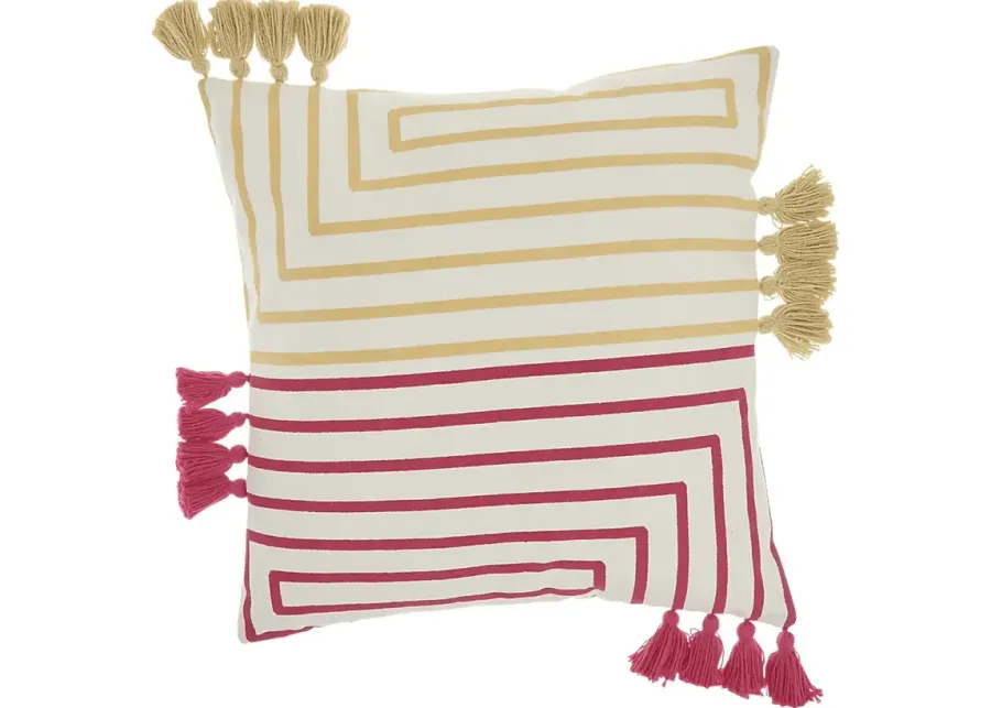 Kids Wiestling Pink Throw Pillow-Pink