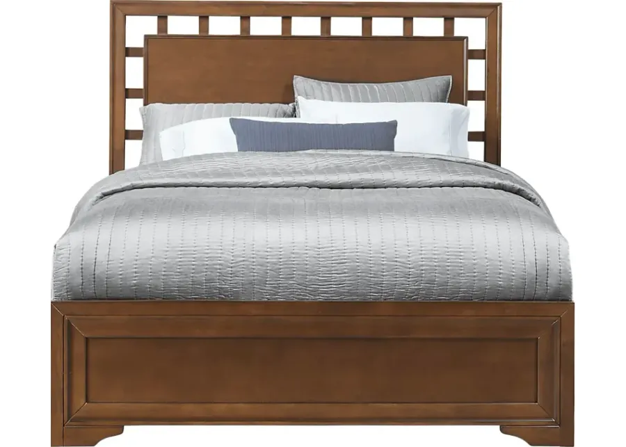 Belcourt Brown Cherry 3 Pc Queen Lattice Bed-66.5