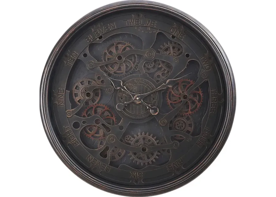 Whiteclay Black Wall Clock-Black, White