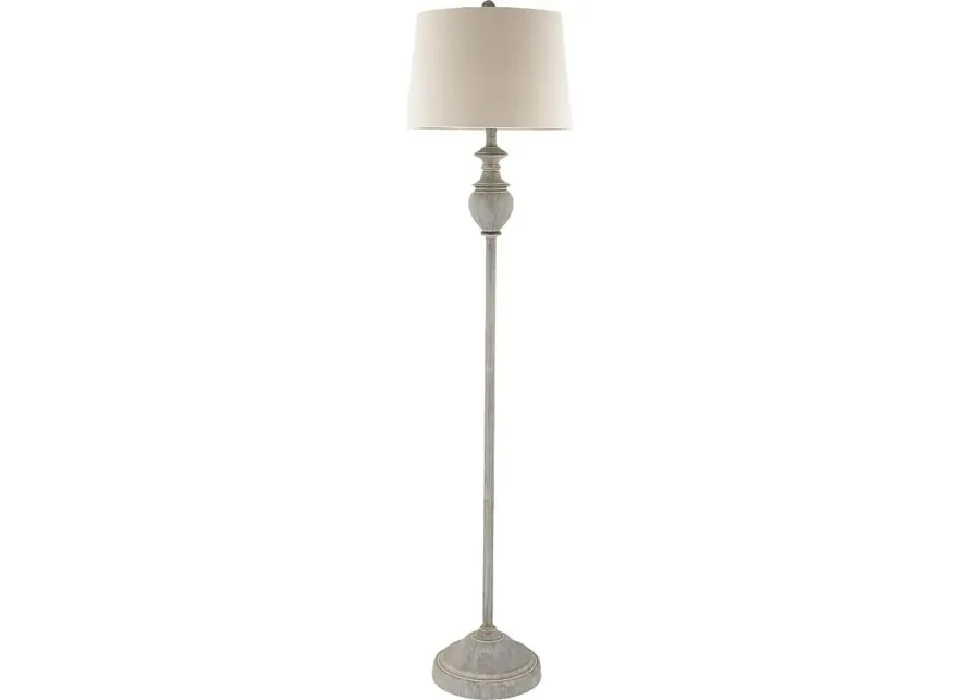 Granite Circle Gray Floor Lamp-Gray