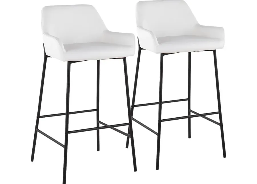 Rimcrest II White Barstool Set of 2-White