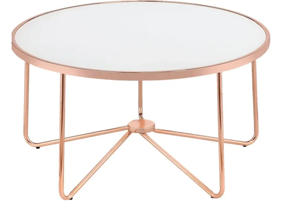 Alivia White Cocktail Table-White