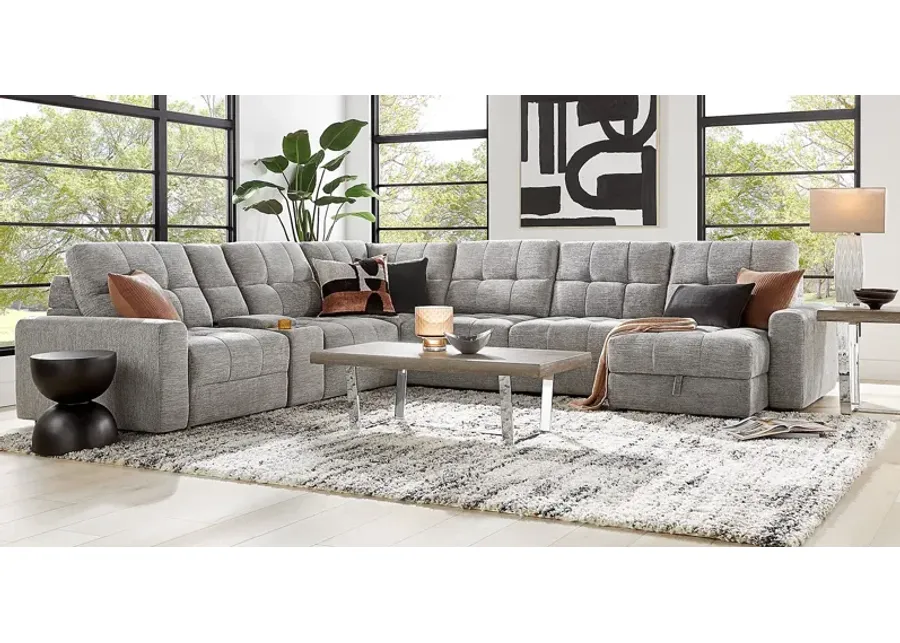 Meriwether Gray 7 Pc Power Slider Sectional-150.5