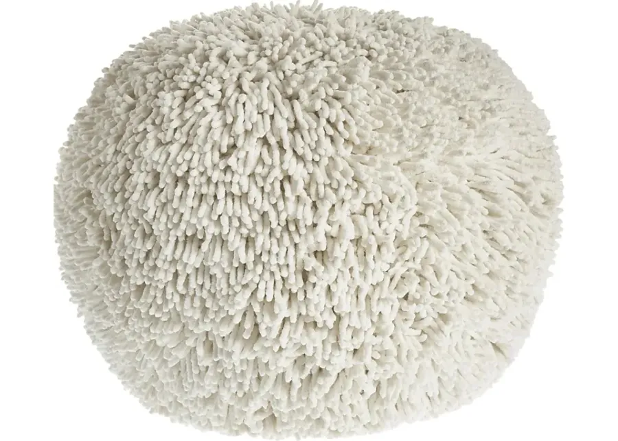 Adrenas II Ivory Pouf-Ivory