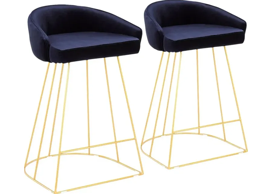 Filia Blue Counter Height Stool, Set of 2-Blue