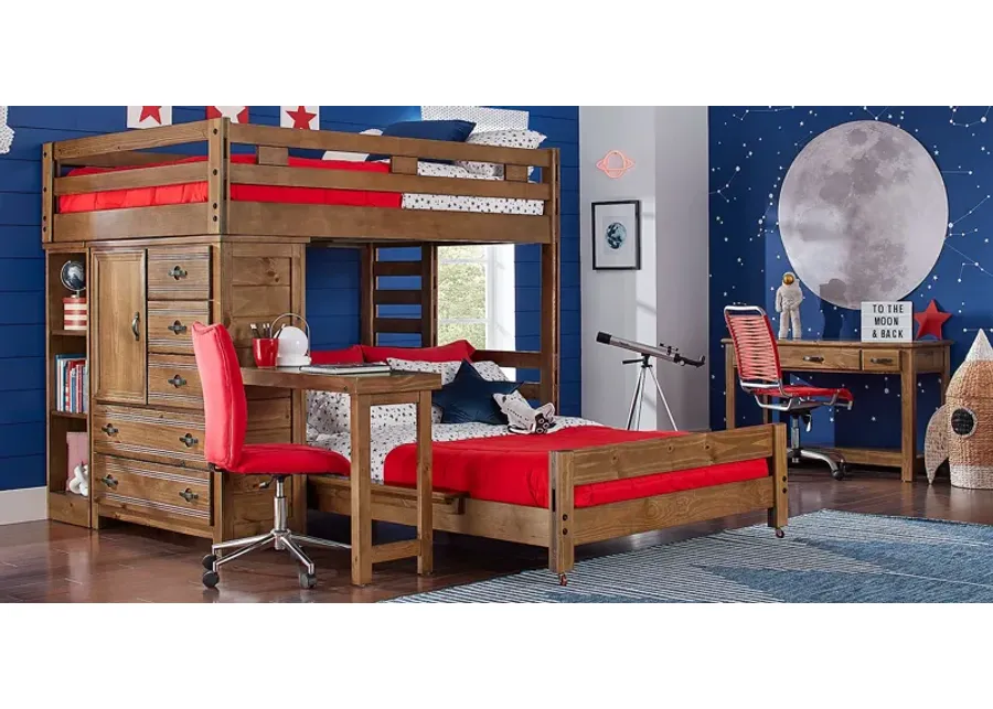 Kids Creekside 2.0 Chestnut Full/Full Loft with Loft Chest, Bookcase and Desk Attachment-79.62 1 18610-kids-creekside-2-0-chestnut-full-full-loft-with-loft-chest-bookcase-and-desk-attachment-79-62-1.webp
