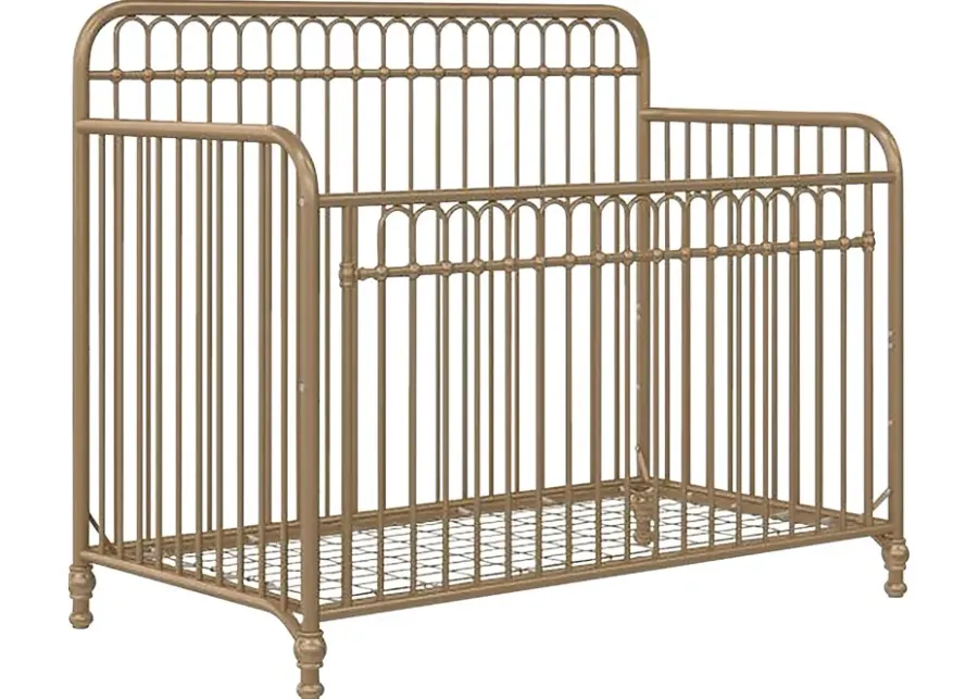 Kids Lolle Gold Convertible Crib-Gold