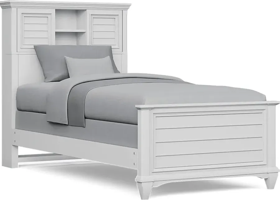 Kids Hilton Head White Twin XL Bookcase Bed-44.5