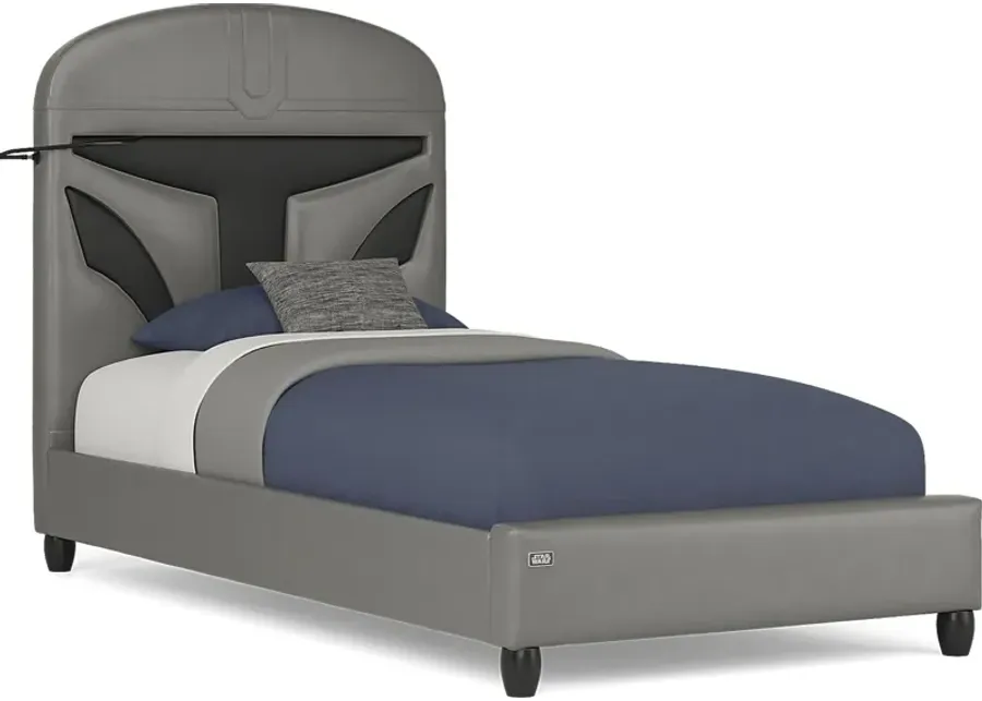Kids Star Wars Mandalorian Dark Gray Twin Bed-40.94