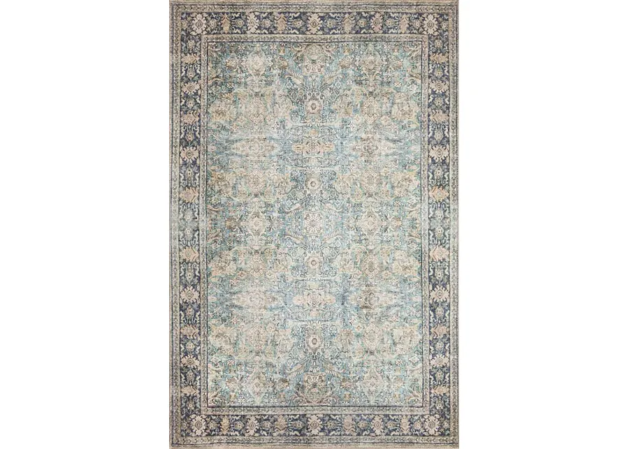 Veris Aqua 7'6 x 9'6 Machine Washable Rug-Aqua