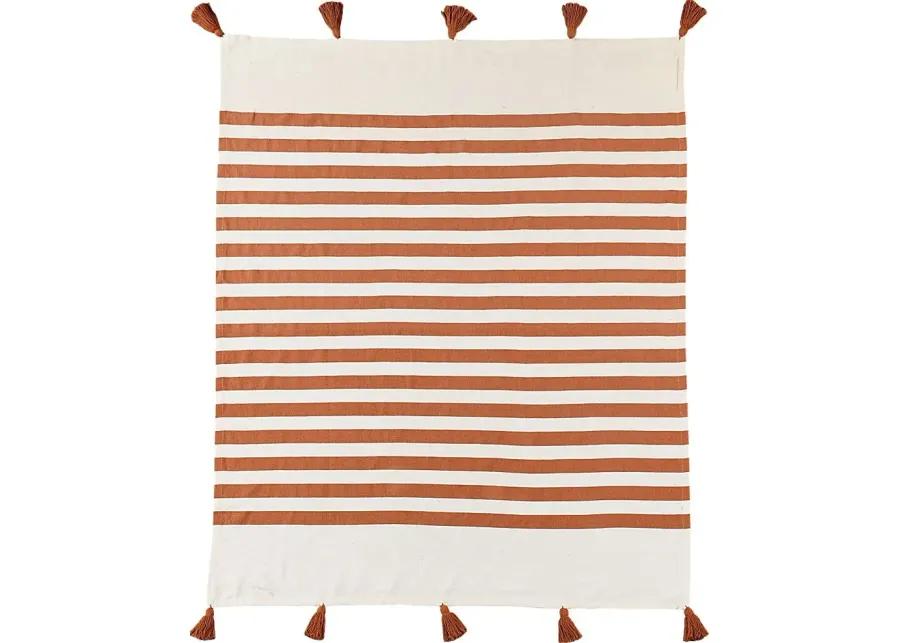 Olive Lane Orange Throw Blanket-Orange