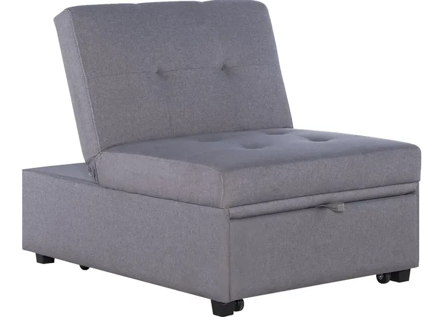 Kids Jaxton Gray Convertible Chair-Gray