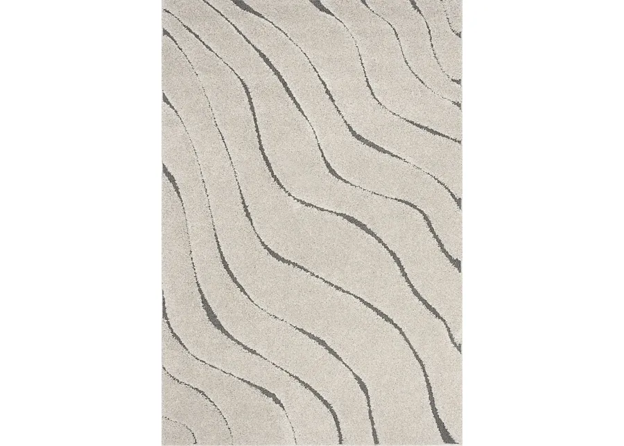 Ocean Gray Gray 5'3 x 7'6 Rug-Cream, Gray