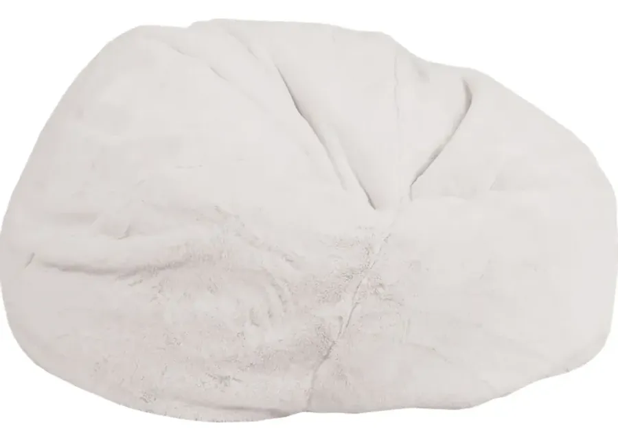 Kids Aurelie White Large Bean Bag Chair-White