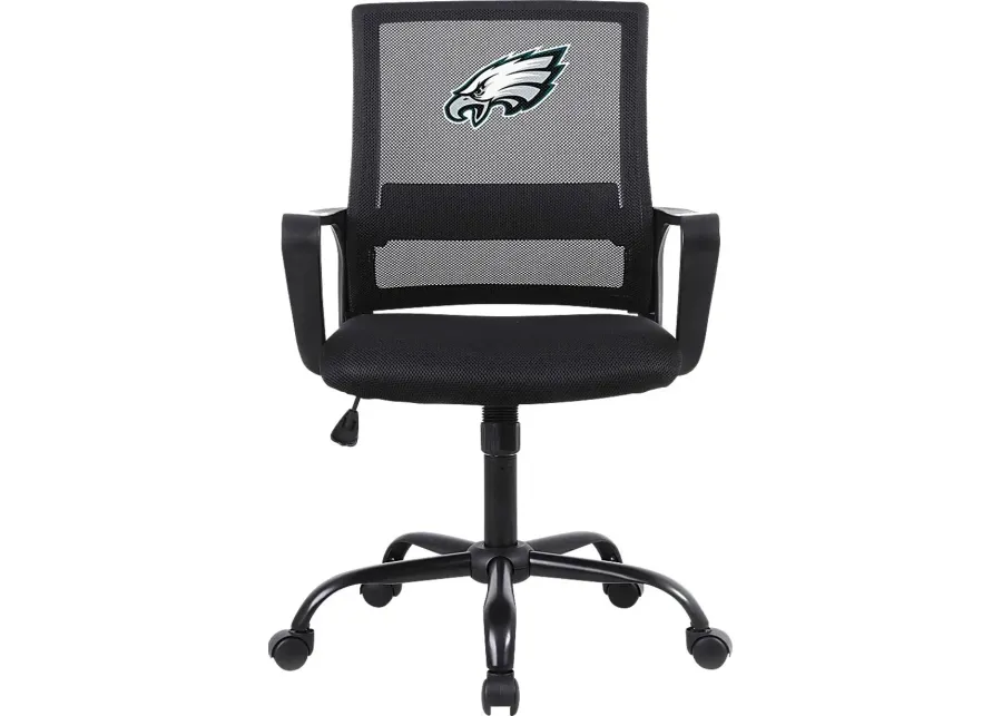 Philadelphia Eagles Black Desk Chair-Black