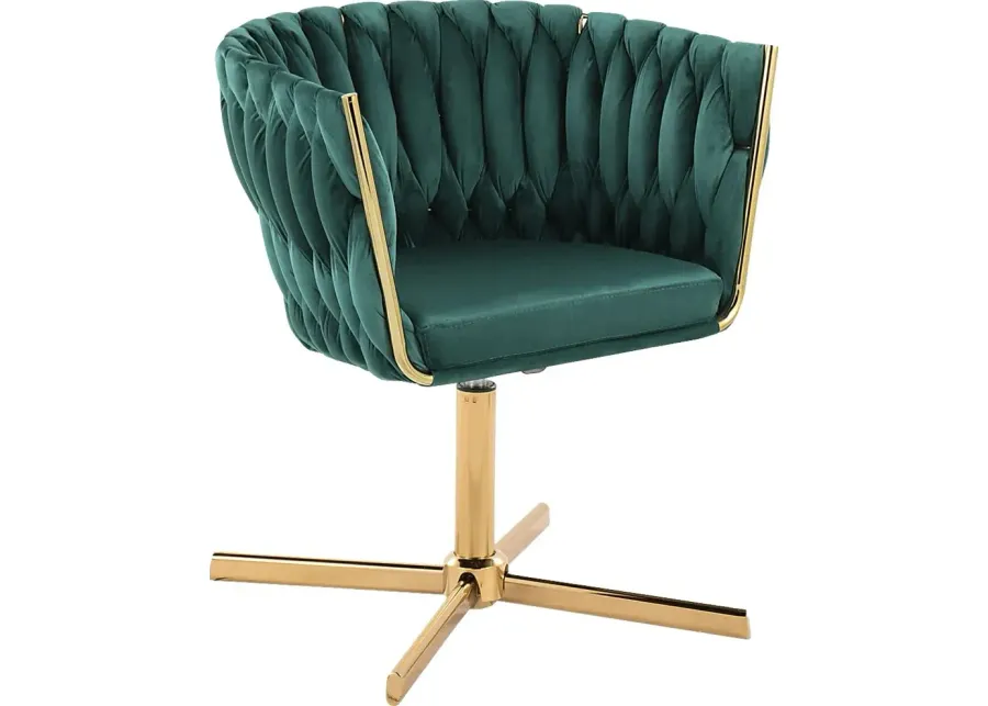 Sutcliff Green Swivel Accent Chair-Green
